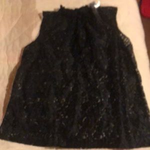 Lace layering tank with velvet trim